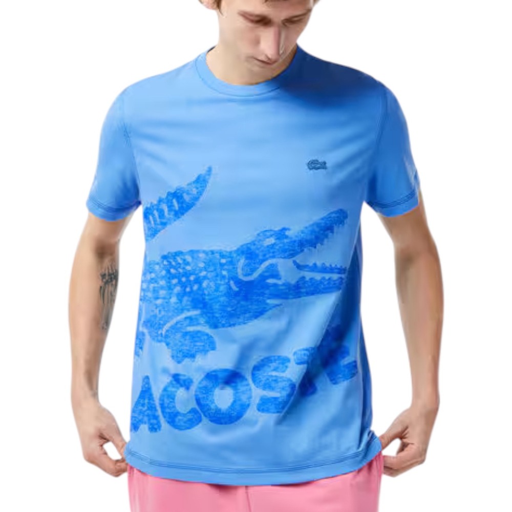 Lacoste Mens Organic Cotton Jersey TShirt 4XL Blue Crocodile Graphic NWT